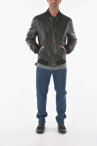 ZZEGNA full zip leather bomber