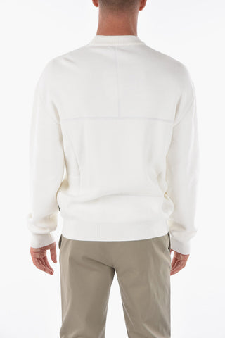 ZZEGNA Solid Color Crew-Neck Sweater