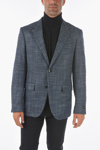 EZ TAILORING Houndstooth Patterned 2-button blazer with Notch Lapel
