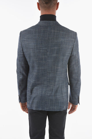 EZ TAILORING Houndstooth Patterned 2-button blazer with Notch Lapel