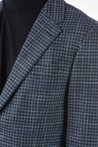 EZ TAILORING Houndstooth Patterned 2-button blazer with Notch Lapel