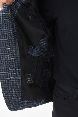 EZ TAILORING Houndstooth Patterned 2-button blazer with Notch Lapel