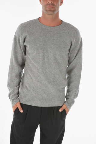 ZZEGNA Cashmere Crew-neck Sweater with Ribbed Details