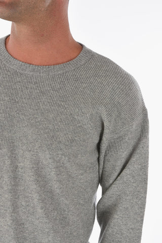 ZZEGNA Cashmere Crew-neck Sweater with Ribbed Details