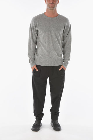 ZZEGNA Cashmere Crew-neck Sweater with Ribbed Details