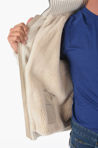 EZ TAILORING hooded cashmere cardigan with real fur removable inner