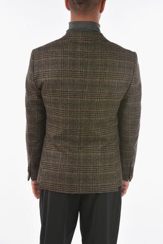 ZZEGNA Wool 2-button Blazer with Plaid Check
