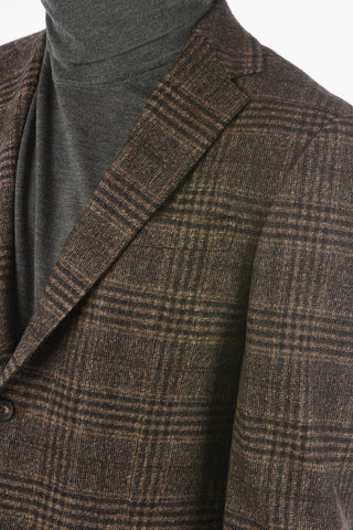ZZEGNA Wool 2-button Blazer with Plaid Check