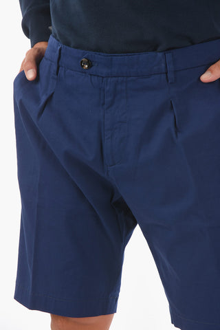 Single-pleated RAVAL Stretch Cotton Shorts