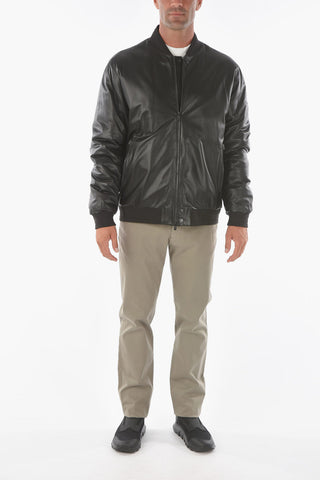 ZZEGNA full zip leather bomber
