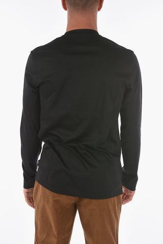 ZZEGNA T-shirt Girocollo in Cotone a Manica lunga