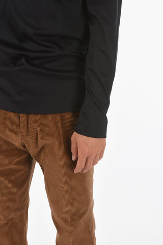 ZZEGNA T-shirt Girocollo in Cotone a Manica lunga