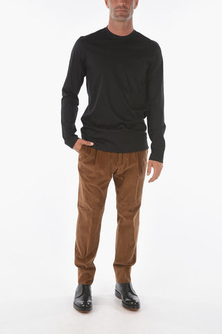 ZZEGNA T-shirt Girocollo in Cotone a Manica lunga