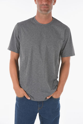 ZZEGNA Solid Color Crew-Neck T-shirt