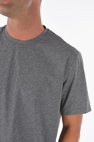 ZZEGNA Solid Color Crew-Neck T-shirt