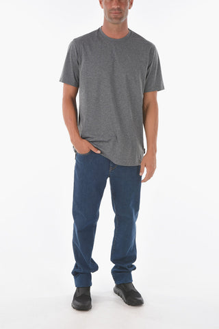 ZZEGNA Solid Color Crew-Neck T-shirt