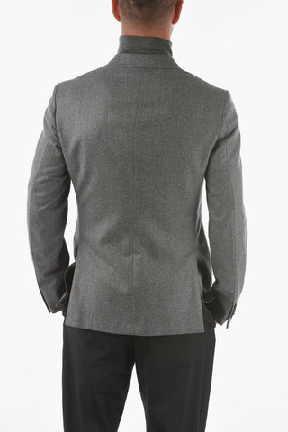 ZZEGNA Wool Double-breasted Blazer with Peak Lapel