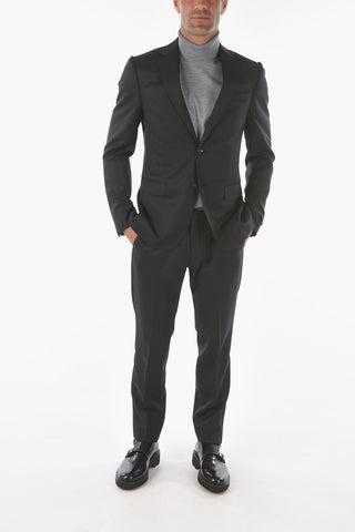 ZZEGNA wool side vents notch lapel 2-button suit