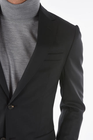 ZZEGNA wool side vents notch lapel 2-button suit