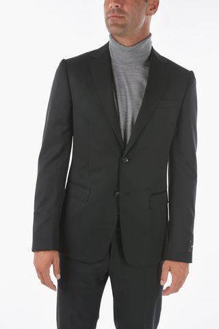 ZZEGNA wool side vents notch lapel 2-button suit