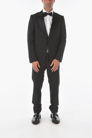 ZZEGNA side vents peak lapel 1-button Tuxedo