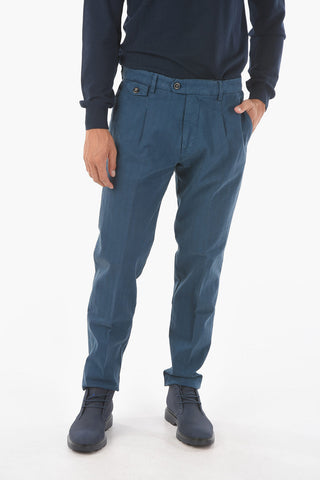 Single-pleated RAVAL1P.L. Herringbone Chino Pants