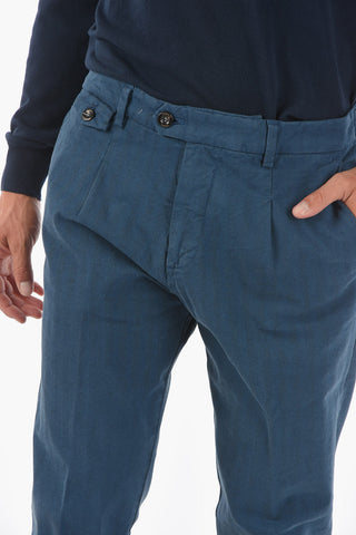 Single-pleated RAVAL1P.L. Herringbone Chino Pants