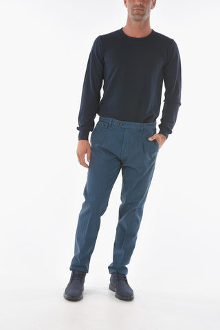 Single-pleated RAVAL1P.L. Herringbone Chino Pants