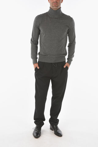 ZZEGNA Silk and Cashmere Lightweight Turtleneck Sweater