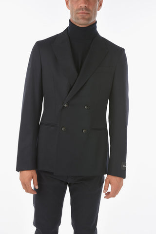ZZEGNA Double-breasted Blazer with Peak Lapel