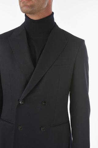 ZZEGNA Double-breasted Blazer with Peak Lapel