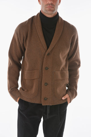 ZZEGNA V-neck Ribbed Maxi Cardigan