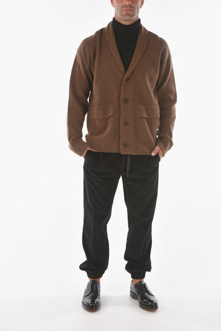 ZZEGNA V-neck Ribbed Maxi Cardigan