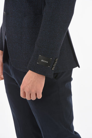 ZZEGNA Glen Checkered 2-button Blazer with Notch Lapel