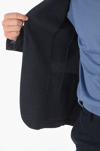 ZZEGNA Glen Checkered 2-button Blazer with Notch Lapel