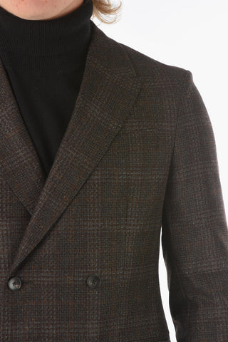 ZZEGNA Wool double-breasted blazer with Peak Lapel