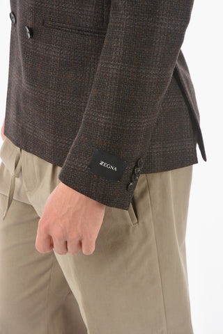 ZZEGNA Wool double-breasted blazer with Peak Lapel