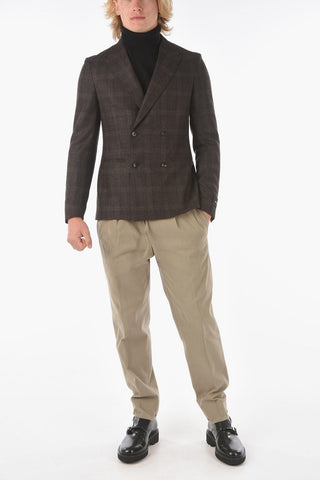 ZZEGNA Wool double-breasted blazer with Peak Lapel