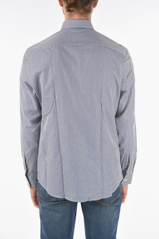 ZZEGNA Awning Striped Shirt with Spread Collar