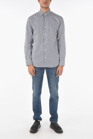 ZZEGNA Awning Striped Shirt with Spread Collar