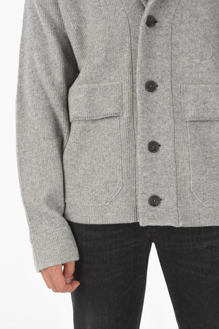 ZZEGNA Cardigan a Costine con Scollo a V