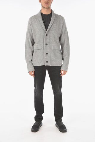 ZZEGNA Cardigan a Costine con Scollo a V