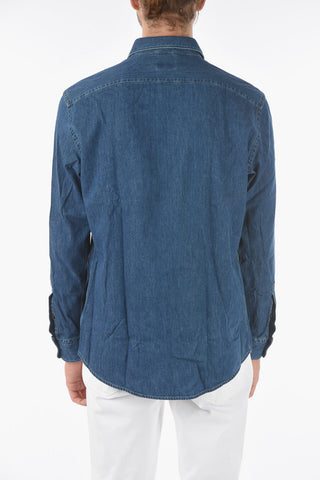 EZ TAILORING Denim Shirt with Spread Collar