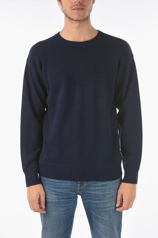 ZZEGNA Cashmere Crew-neck Sweater with Ribbed Details