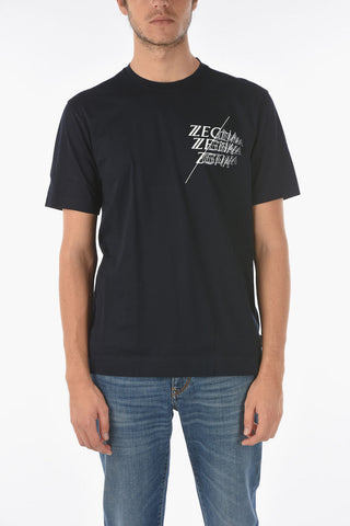 Lettering Printed Logo Crew-Neck T-shirt