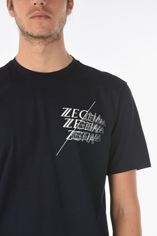 Lettering Printed Logo Crew-Neck T-shirt