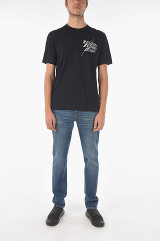 Lettering Printed Logo Crew-Neck T-shirt