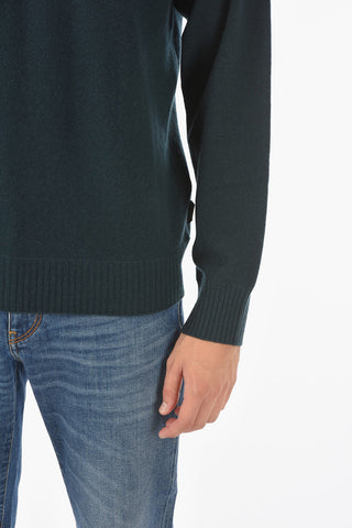 ZZEGNA Cashmere Crew-neck Sweater with Ribbed Details