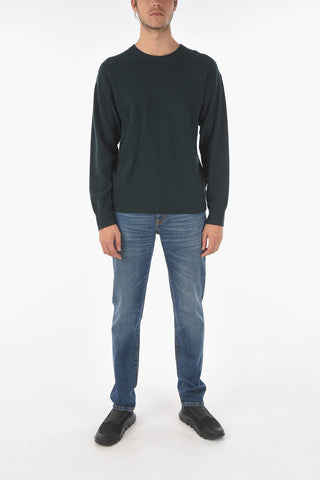 ZZEGNA Cashmere Crew-neck Sweater with Ribbed Details