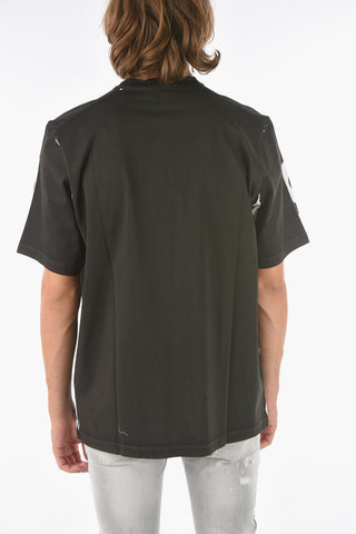 Contrasting Logo SLOUCH FIT Crew-Neck Maxi T-shirt